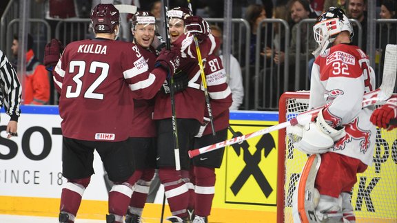 Hokejs, pasaules čempionāts: Latvija - Dānija