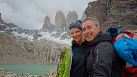 No privātā arhīva. Ilze un Sergio Patagonijā, elpu aizraujošajā "Torres del Paine" nacionālajā parkā. 