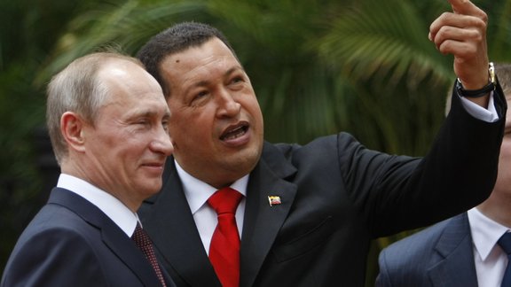 Putin and Hugo Chavez