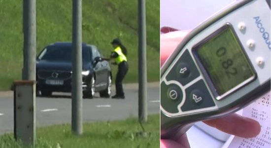 Video: Pamanot policijas reidu, iereibis autovadītājs pārsēžas aizmugurē
