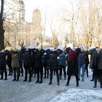 ВИДЕО: Акция протеста студентов и преподавателей RPIVA у Кабинета министров