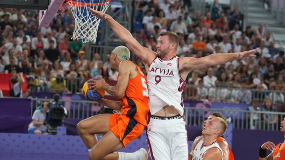 Parīzes olimpiskās spēles, 3x3 basketbols: Latvija - Nīderlande