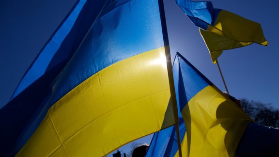 Ukrainian flags