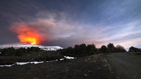 Vulkāna Etna izvirdums - 1