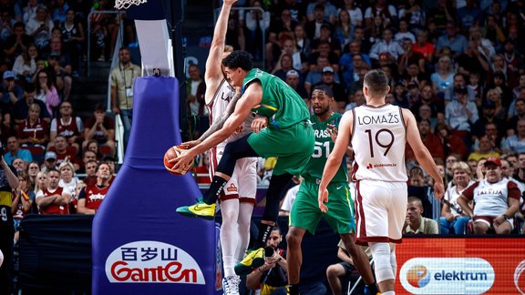 Basketbols, olimpiskā kvalifikācija: Latvija - Brazīlija