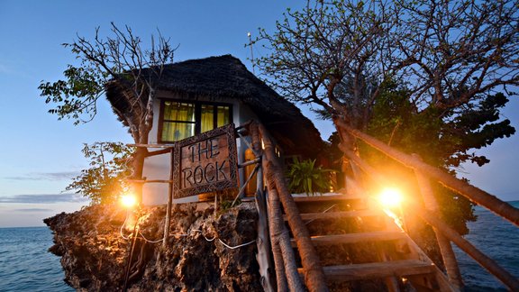 restorāns, the rock, zanzibāra