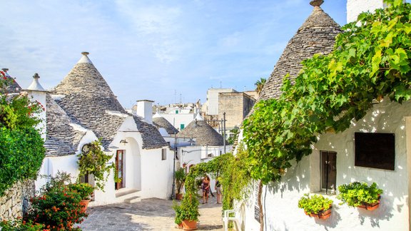 Alberobello Itālija trulli rūķu ciems 