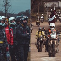 Foto: Desmitiem patriotisku motobraucēju rudens skarbumā godina Latviju