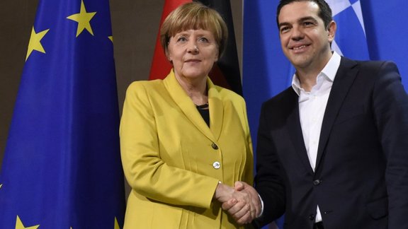 German Chancellor Angela Merkel, Greek Prime Minister Alexis Tsipras