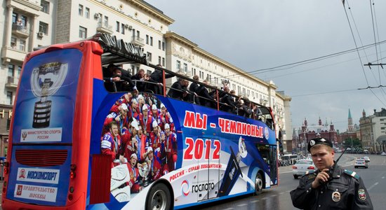 Как сборную России по хоккею чествовали в Москве