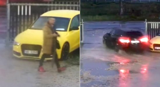 Zaglis no autoplača Rīgā aizdzen BMW spēkratu