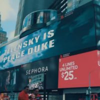 Правда ли, что на Таймс-сквер в Нью-Йорке появилась реклама с фразой Zelensky is peace duke?