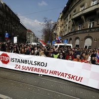 Foto: Tūkstošiem horvātu protestē pret Stambulas konvenciju