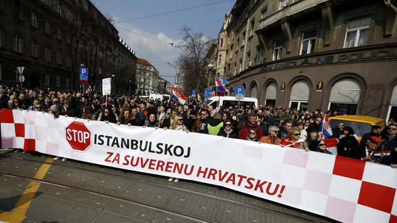 Zagrebā protestē pret Stambulas konvenciju