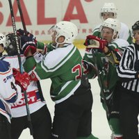 Foto: 'Liepājas' hokejisti divreiz uzvar 'Žalgiris'