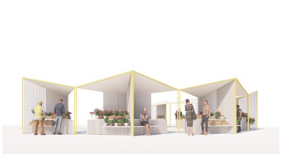 ФОТО: В Риге начнут устанавливать торговые модули нового дизайна
