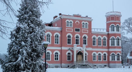 ФОТО. Роскошный Бириньский дворец в зимнем покрывале