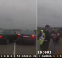 Dobeles novadā BMW palīdz taranēt no policijas bēgošu auto