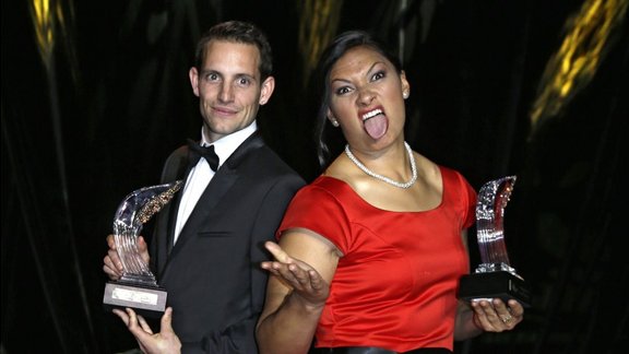 Renaud Lavillenie and Valerie Adams