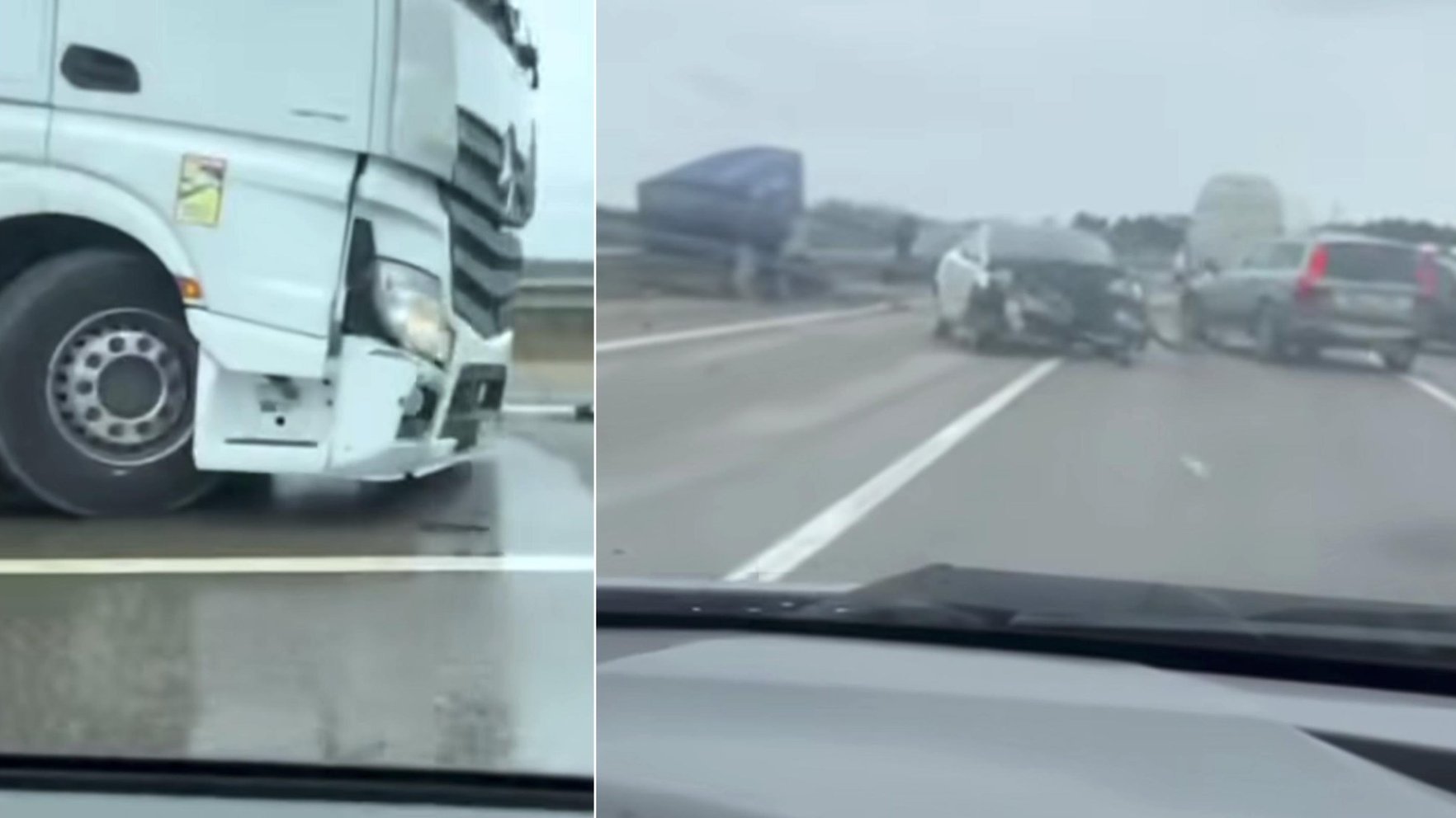 Video: Pie Rīgas HES notikusi četru automobiļu sadursme