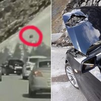 Video: Latvietim Norvēģijā uz BMW uzkritis klints akmens