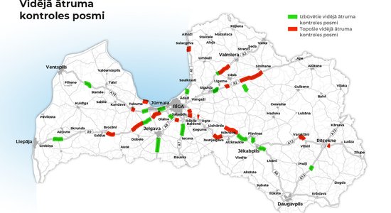 На дорогах Латвии появятся еще 17 участков контроля средней скорости