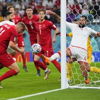 Dānijas un Tunisijas izlases samierinās ar neizšķirtu bez vārtu guvumiem