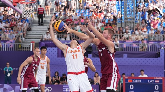 Parīzes olimpiskās spēles, 3x3 basketbols: Latvija - Ķīna