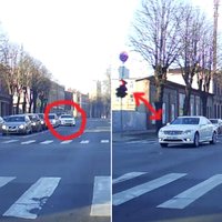 Video: Kalnciema ielā 'Mercedes' visus apdzen un aizbrauc pa 'sarkano'