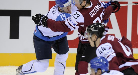 Хоккеисты Латвии бросили по воротам финнов всего шесть раз
