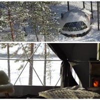 Telts kā omulīgs kalnu namiņš – neparasta naktsmītne Somijā