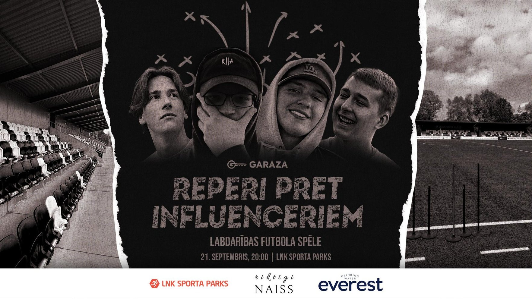 Reperi pret influenceriem – labdarības futbola spēlē vāks ziedojumus Bērnu slimnīcai