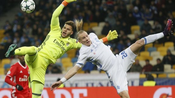 Dynamo Kyiv Domagoj Vida, Benfica keeper Ederson