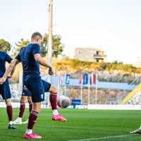 Foto: Latvijas futbolisti Rijekā gatavojas spēlei pret Modriču un Horvātijas izlasi