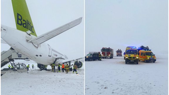 Lidostā Rīga lidmašīna noskrien no skrejceļa - 4