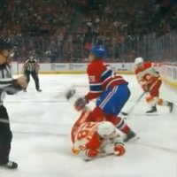 Video: Soli no traģēdijas – 'Canadiens' aizsargs Gulī izvairās no slidas asmeņa griezuma