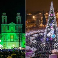 Egļu 'kari' Lietuvā: Viļņa un Kauņa sacenšas par smukāko svētku kociņu