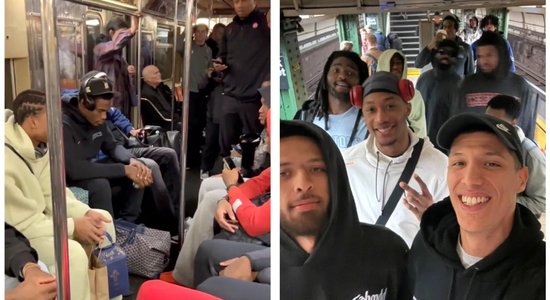 Video: Detroitas "Pistons" basketbolisti uz NBA spēli spiesti doties ar metro