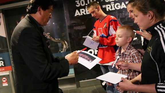 Latvijas hokeja izlases sagaidīšana