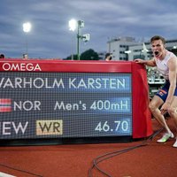 Norvēģis Varholms 400 metru barjerskrējienā labo 29 gadus vecu pasaules rekordu