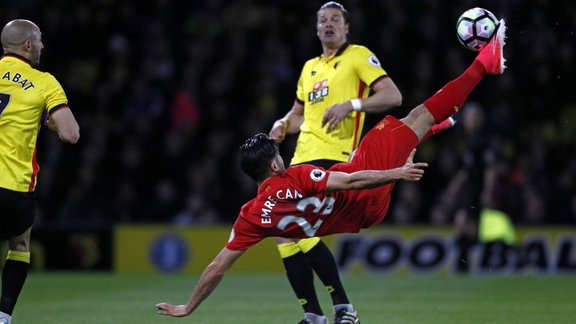 Liverpool german midfielder Emre Can scores Watford