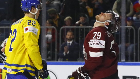 Hokejs, pasaules čempionāts: Latvija - Zviedrija