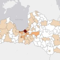 Карта распространения Covid-19 в Латвии: уровень заболевания 19,6 случаев на 100 000 населения