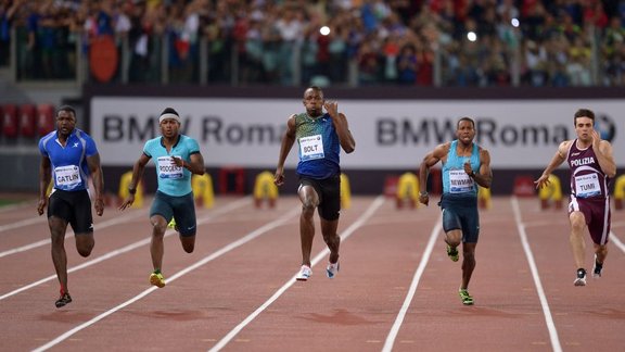 Justin Gatlin and Usain Bolt 