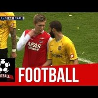 Video: Nīderlandes futbola čempionātā uzdarbojas 'krāniņa' čamdītājs