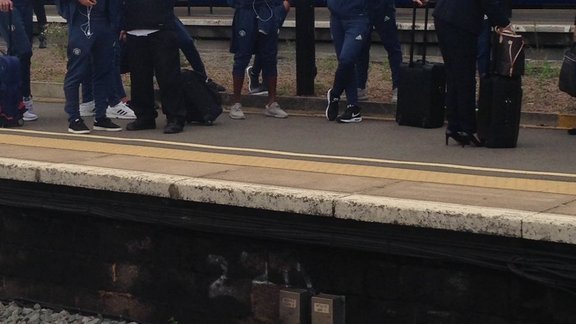 Manchester United take the train 