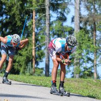 Foto: Madonā sākas Pasaules kausa posms rollerslēpošanā, Vīgants finišē aiz pjedestāla