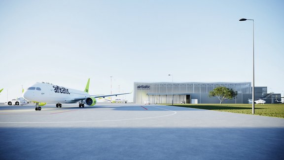 airBaltic plānotais lidmašīnu angārs