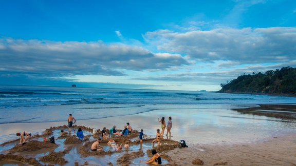 Hot water beach, Jaunzēlande, pludmale