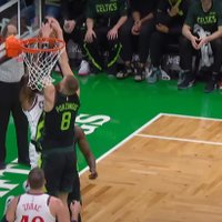 Video: Porziņģis ar divām rokām bloķē metienu un iekļūst NBA dienas TOP 10